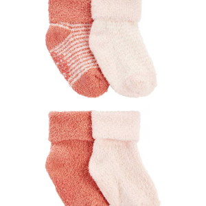 Kit meia bebê 4 pares punho dobrado listras multicor | Carter's