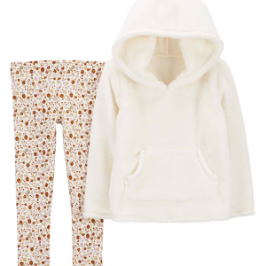 Conjunto longo infantil 2 peças em fleece florzinhas multicor |