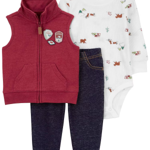 Conjunto longo bebê 3 peças ursos multicor |