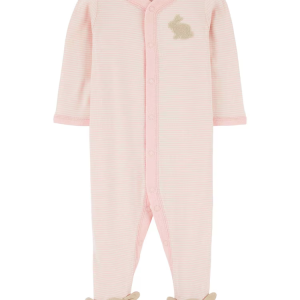Macacão bebê coelhinho listrado rosa | Carter's