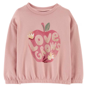 Blusa infantil manga longa maçã rosa |
