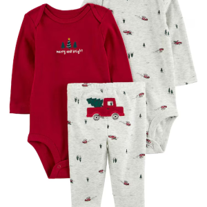 Conjunto longo bebê 3 peças merry and bright multicor | Carter's