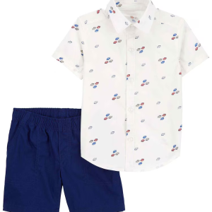 Conjunto curto infantil 2 peças carros multicor |