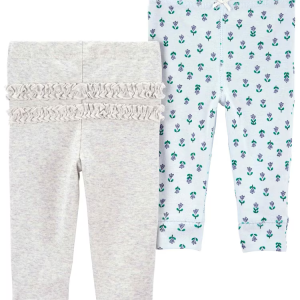Kit calça de moletom bebê de 2 peças floral multicor | Carter's