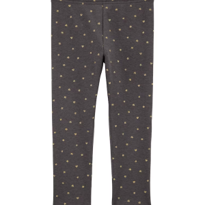 Calça legging infantil estrelas barra peluciada cinza |