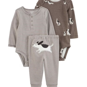 Conjunto longo bebê 3 peças cachorros multicor | Carter's