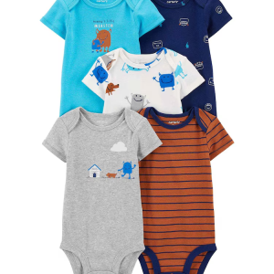 Kit body bebê 5 peças monstrinhos multicor |