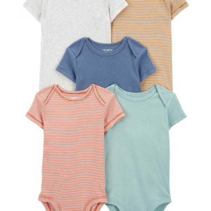 Kit body bebê 5 peças básico e listras multicor |