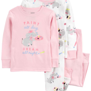 Pijama longo bebê 4 peças elefantes multicor | Carter's
