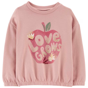 Blusão bebê moletom fechado Love Grows rosa | Carter's
