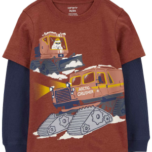 Camiseta infantil manga longa arctic crusher marrom |