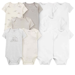 Enxoval bebê 10 peças lisos e elefantes multicor |