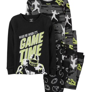 Pijama longo infantil 4 peças game time futebol multicor |