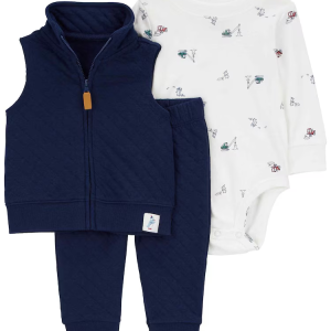 Conjunto longo bebê 3 peças guindastes multicor |