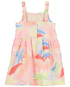 Vestido infantil tie-dye com elástico multicor |