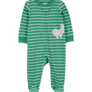Macacão bebê foca listrada verde | Carter's