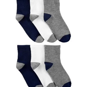 Kit Meia 6 Pares - Azul/Branco/Cinza