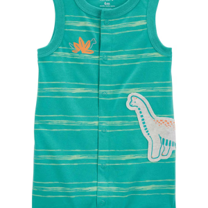 Macaquinho bebê com listras dinossauro verde |