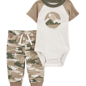 Conjunto longo bebê 2 peças camuflado multicor |