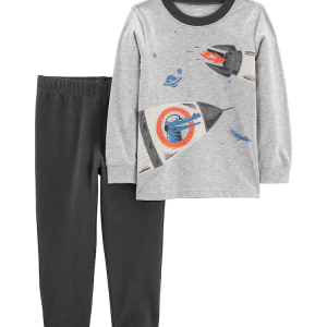 Conjunto longo infantil 2 peças nave espacial multicor |