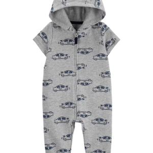 Macacão bebê carros bolso cinza |