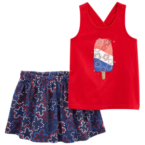 Conjunto curto infantil 2 peças sorvete multicor |