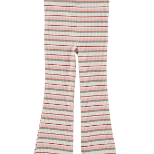 Calça infantil flare canelada em ripple listrada multicor |