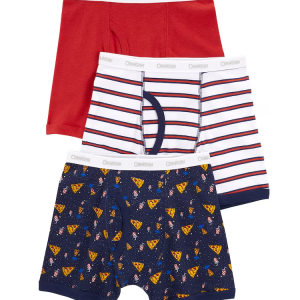 Kit Cueca Boxer Infantil 3 Peças Multicor Tam 4 a 8
