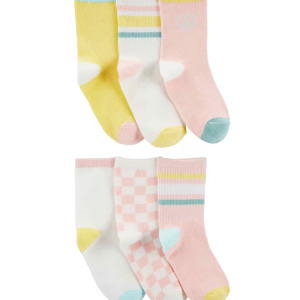 Kit meia infantil 6 pares listrinhas e xadrez multicor |