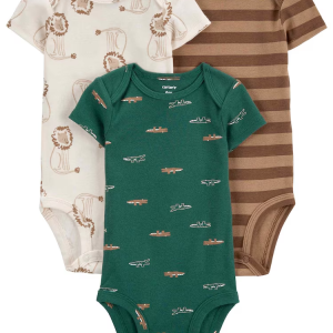 Kit body bebê 3 peças leão e jacaré multicor |