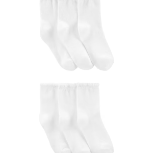 Kit meia infantil 6 pares lisas branco |