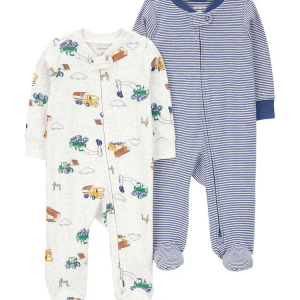 Kit macacão bebê 2 peças caminhão e listras multicor | Carter's