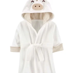 Roupão bebê atoalhado porquinho branco