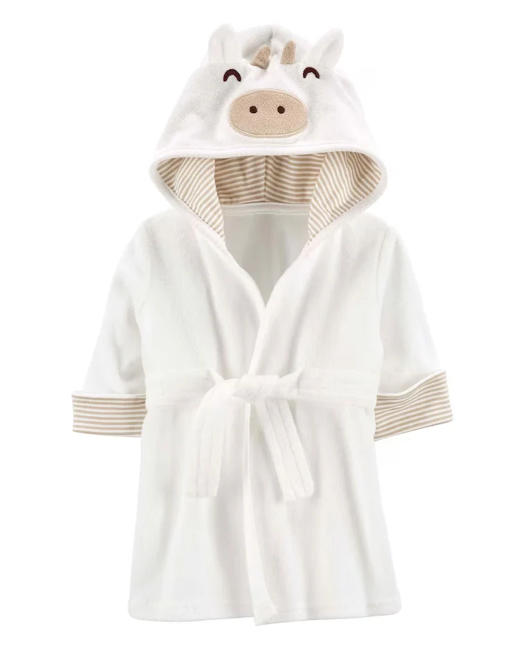 Roupão bebê atoalhado porquinho branco